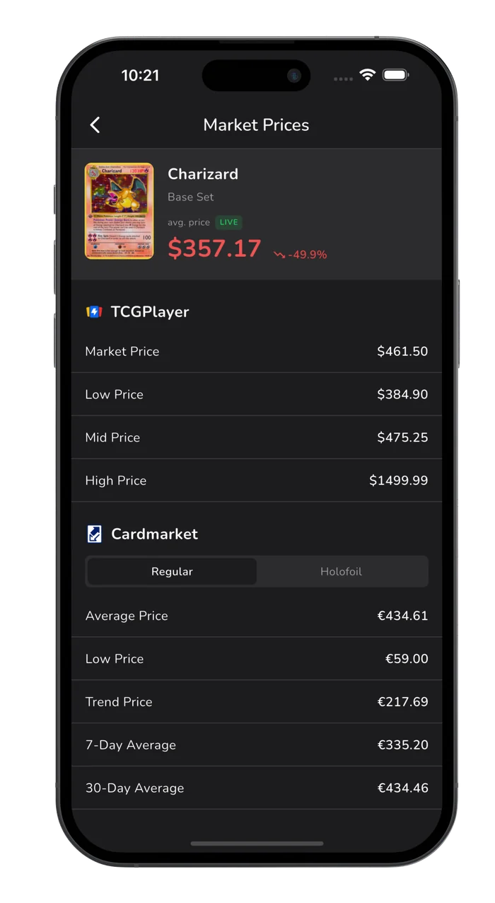 Live Market Prices — Kardexy